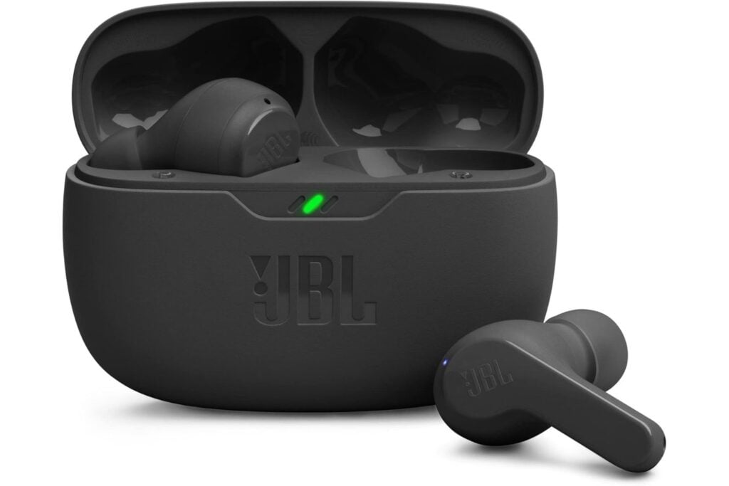 JBL Wave Beam, auriculares inalámbricos In-Ear, IP54 e IPX2, manos libres y 32 horas de duración de la batería, en negro