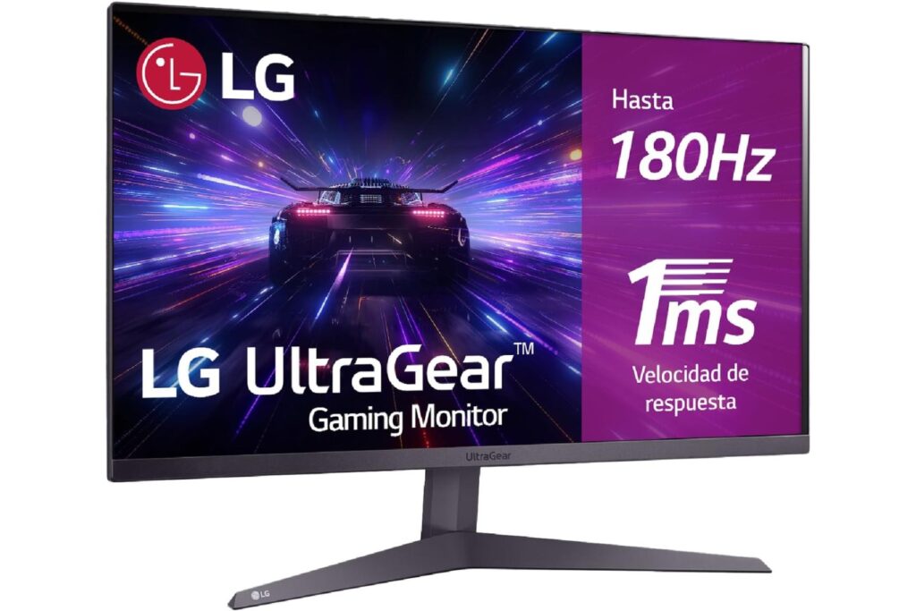 LG 27GS50F-B - Monitor Ultragear, 27 Pulgadas, Panel VA: 1920 x 1080, 16:9, 180 Hz, 1 ms, Tecnología AMD FreeSync, HDR10, Black Stabilizer, Color Morado Grisáceo