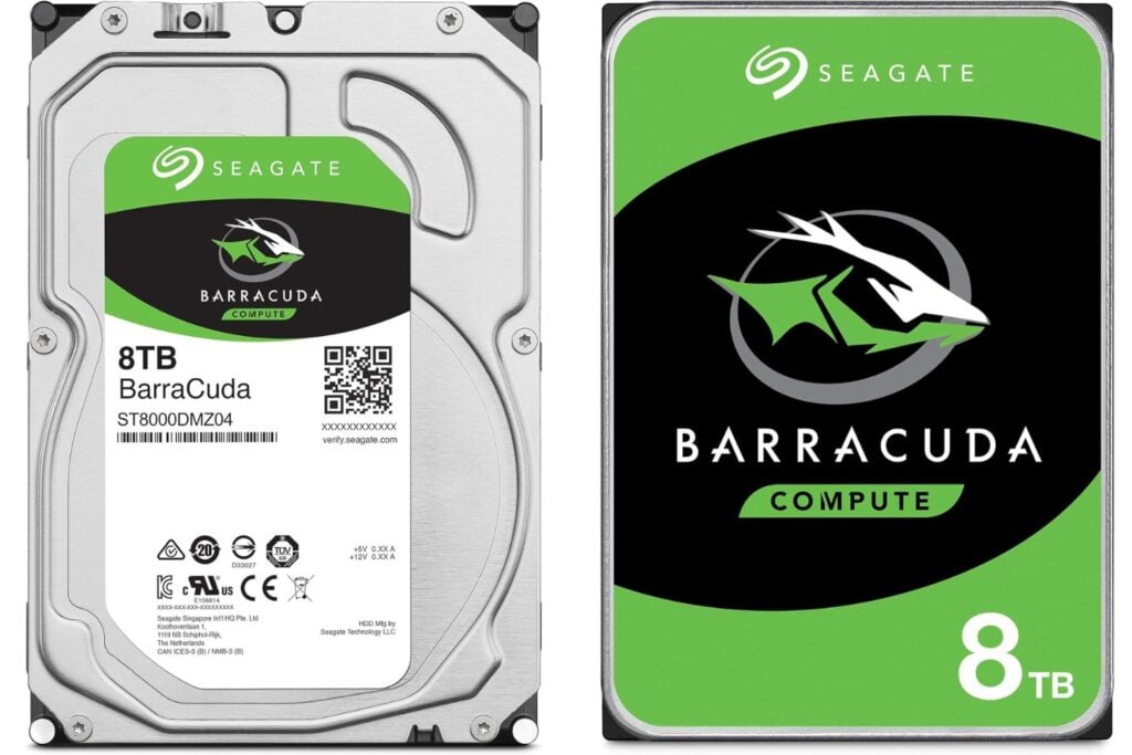 Seagate BarraCuda 8TB, Disco Duro Interno, HDD, 3.5 Pulgadas, SATA 6 GB/s, 5400 RPM, cache de 256 MB para computador de sobremesa y PC, embalagem aberta fácil, Rescue Services (ST8000DMZ04)
