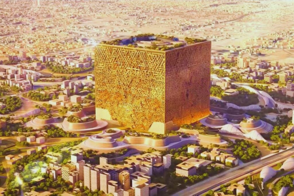 Un cubo gigante en medio del desierto: el edificio más ambicioso del planeta ya está en marcha