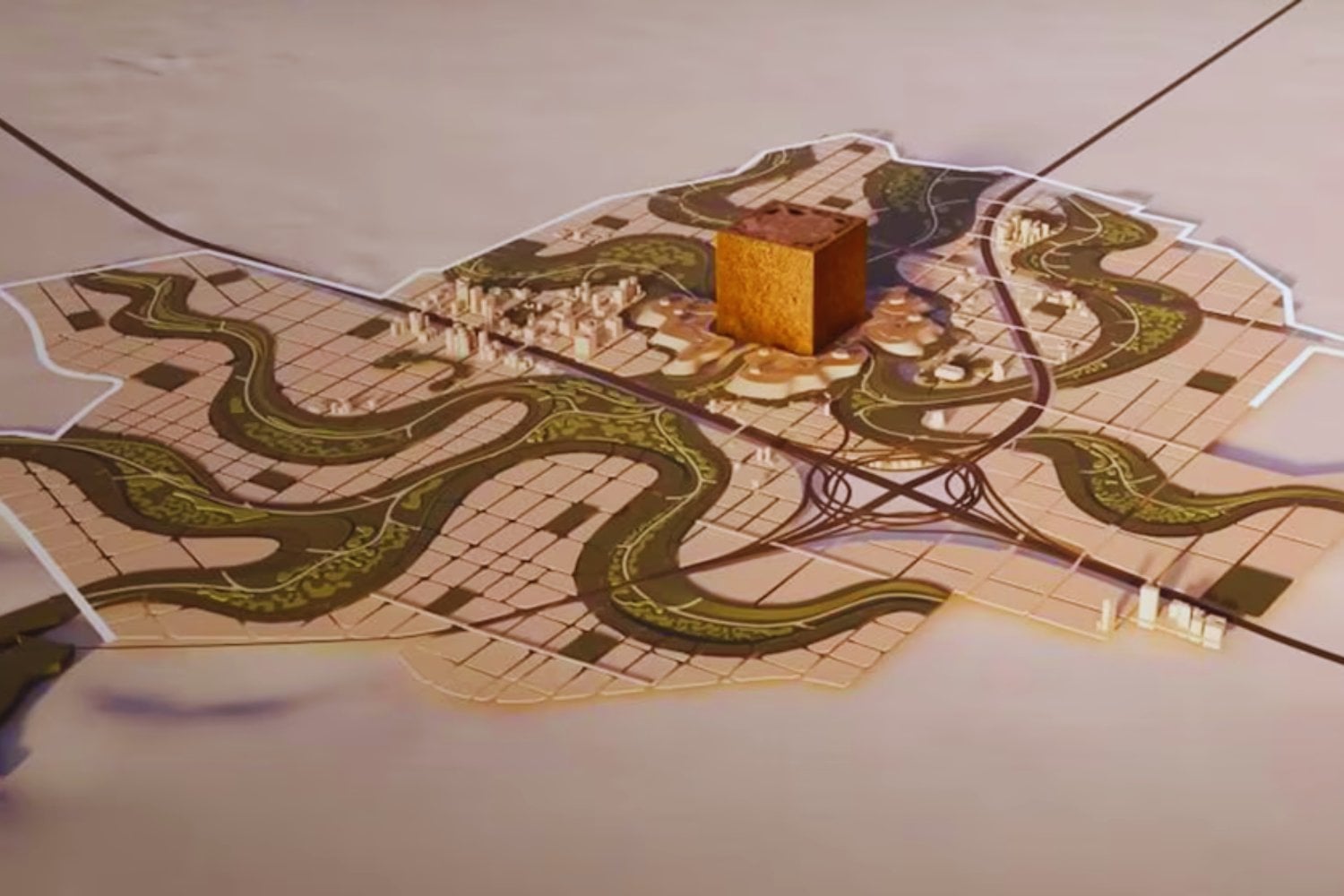 Un cubo gigante en medio del desierto: el edificio más ambicioso del planeta ya está en marcha