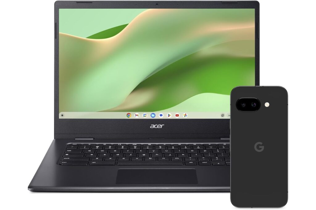 Google Pixel 9a – Smartphone Android Libre con cámara con IA, batería para Todo el día y potentes Funciones de Seguridad – Obsidiana, 128GB + Acer Chromebook 314