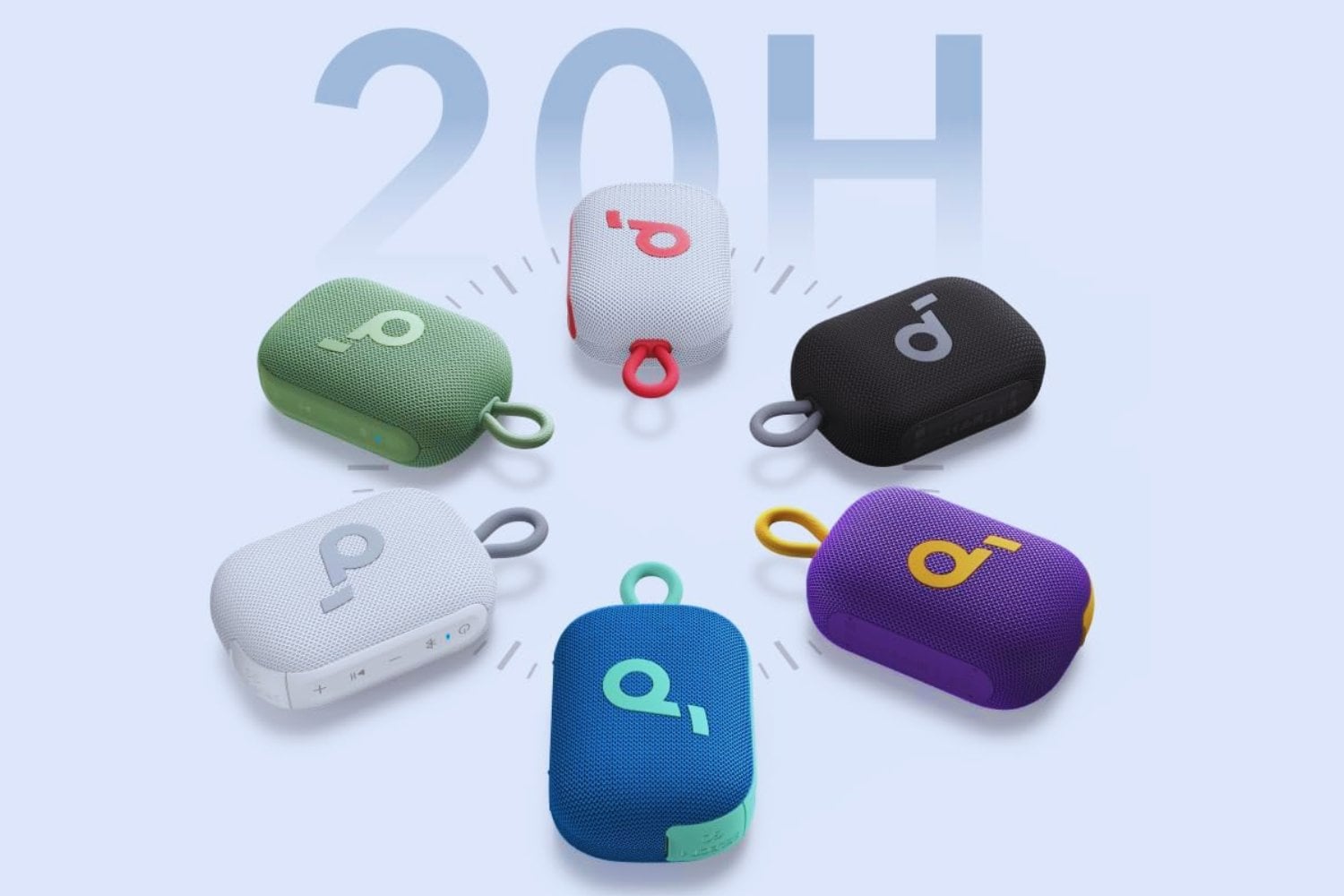 Soundcore Select 4 Go Altavoz Bluetooth Ultraportátil, Altavoz Ducha, 20h, IP67, Mini Altavoz Bluetooth, Flotante, Sonido Potente de 5W, Interiores y Exteriores, Ciclismo