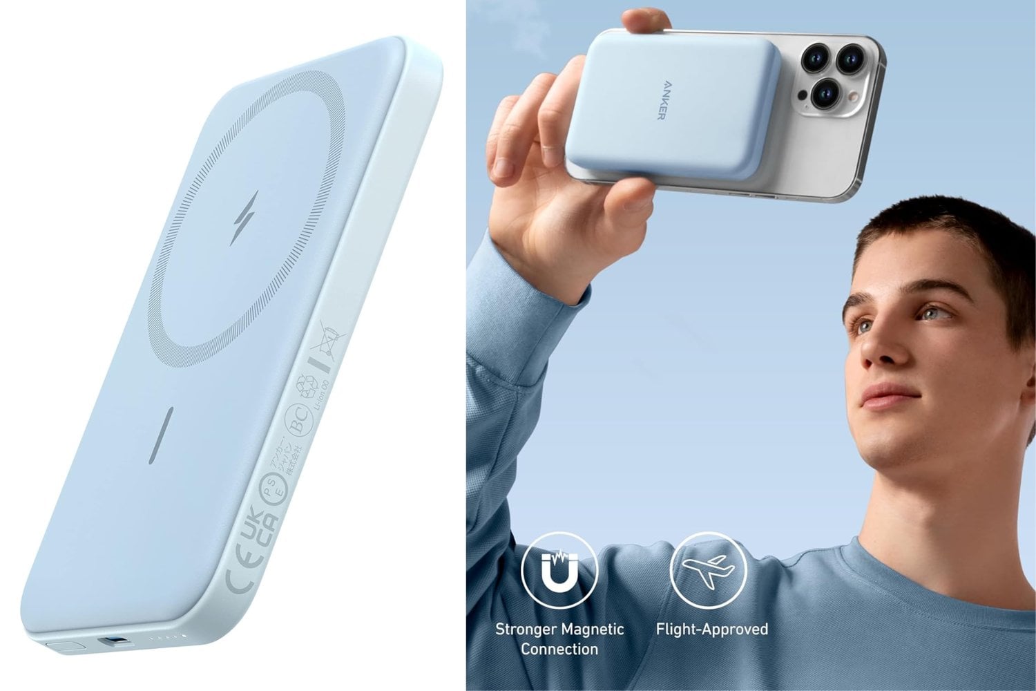 Anker 621 Magnetic Battery (MagGo), Cargador portátil inalámbrico magnético de 5000 mAh con Cable USB-C, Batería Externa Solo Compatible con iPhone 13/13 Pro/13 Pro MAX, 12/12 Pro/12 Pro MAX