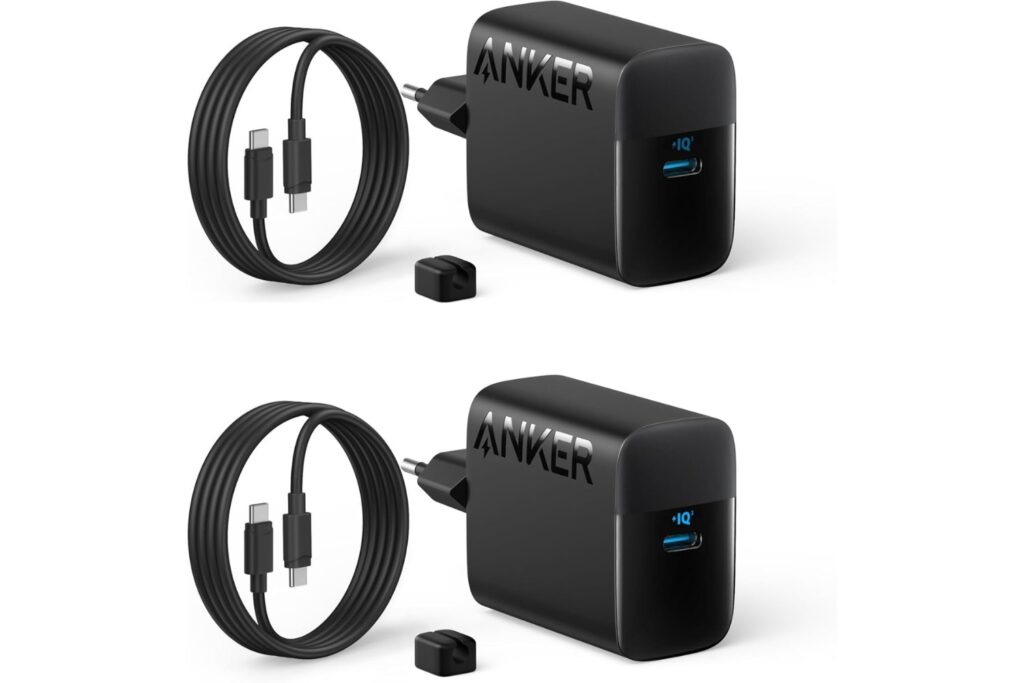 Anker Cargador Superrápido USB-C de 45 W, Cargador con Cable USB-C Compatible con Carga Rápida PPS para Samsung Galaxy S24 Ultra/S24/S23+/S23/S22/Note20, iPhone 16, Pixel y más (con 2 Cable de 1,5 m)