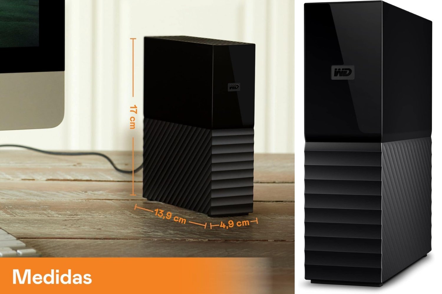 WD 12TB My Book Disco Duro Externo de Sobremesa, con USB 3.0 y software para la gestión de dispositivos, copia de seguridad y protección con contraseña, funciona con PC y Mac