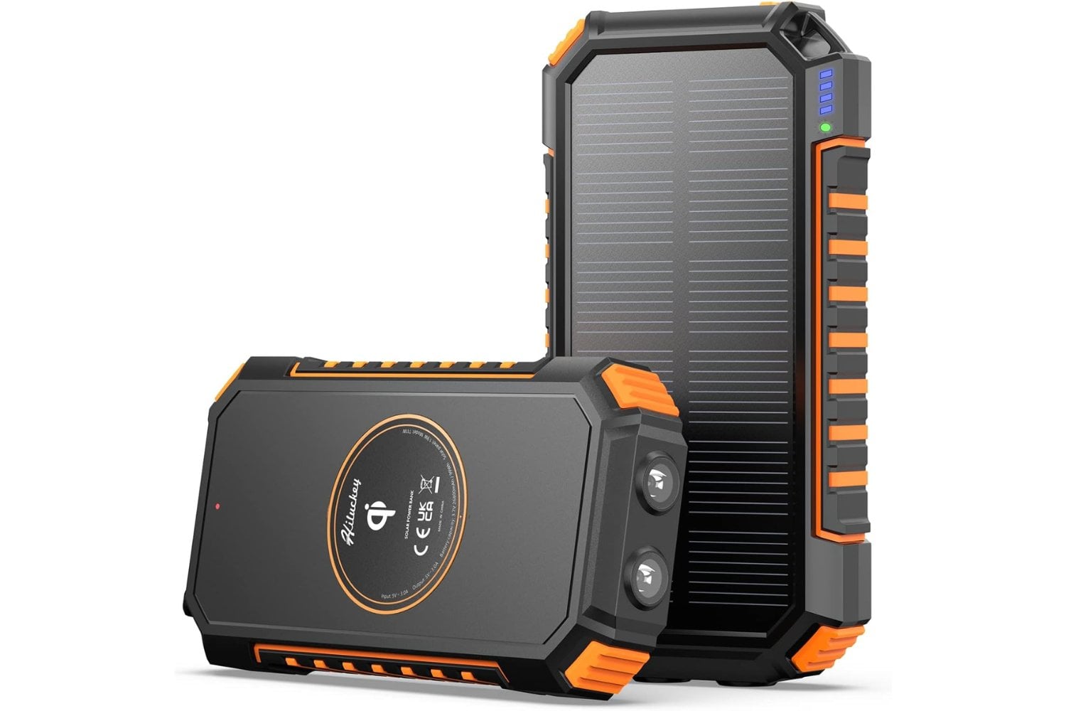 Hiluckey Cargador Solar 26800mAh Batería Externa Inalámbrica Power Bank USB C Carga Rápida Cargador Portátil Movil con 4 Salidas para Teléfono Tabletas