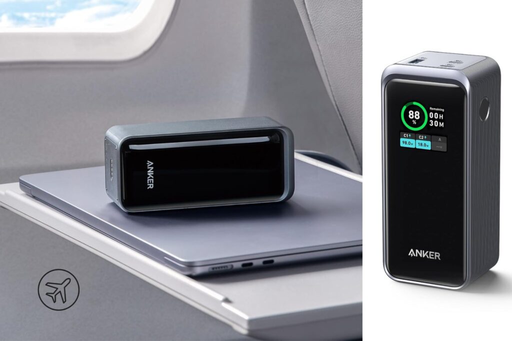 Anker Prime Power Bank, Cargador portátil de 20 000 mAh con Salida de 200 W, Pantalla Digital Inteligente, 2 Puertos USB-C y 1 USB-A compatibles con iPhone 16/15/14/13, Samsung, MacBook, DELL y más