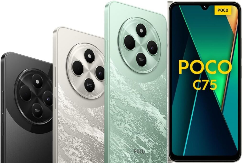 Xiaomi Poco C75 - Smartphone de 8+256GB, Pantalla inmersiva de 6.88” 120Hz, MediaTek Helio G81-Ultra, cámara Dual de 50MP IA, 5160 mAh, Carga rápida de 18W, NFC