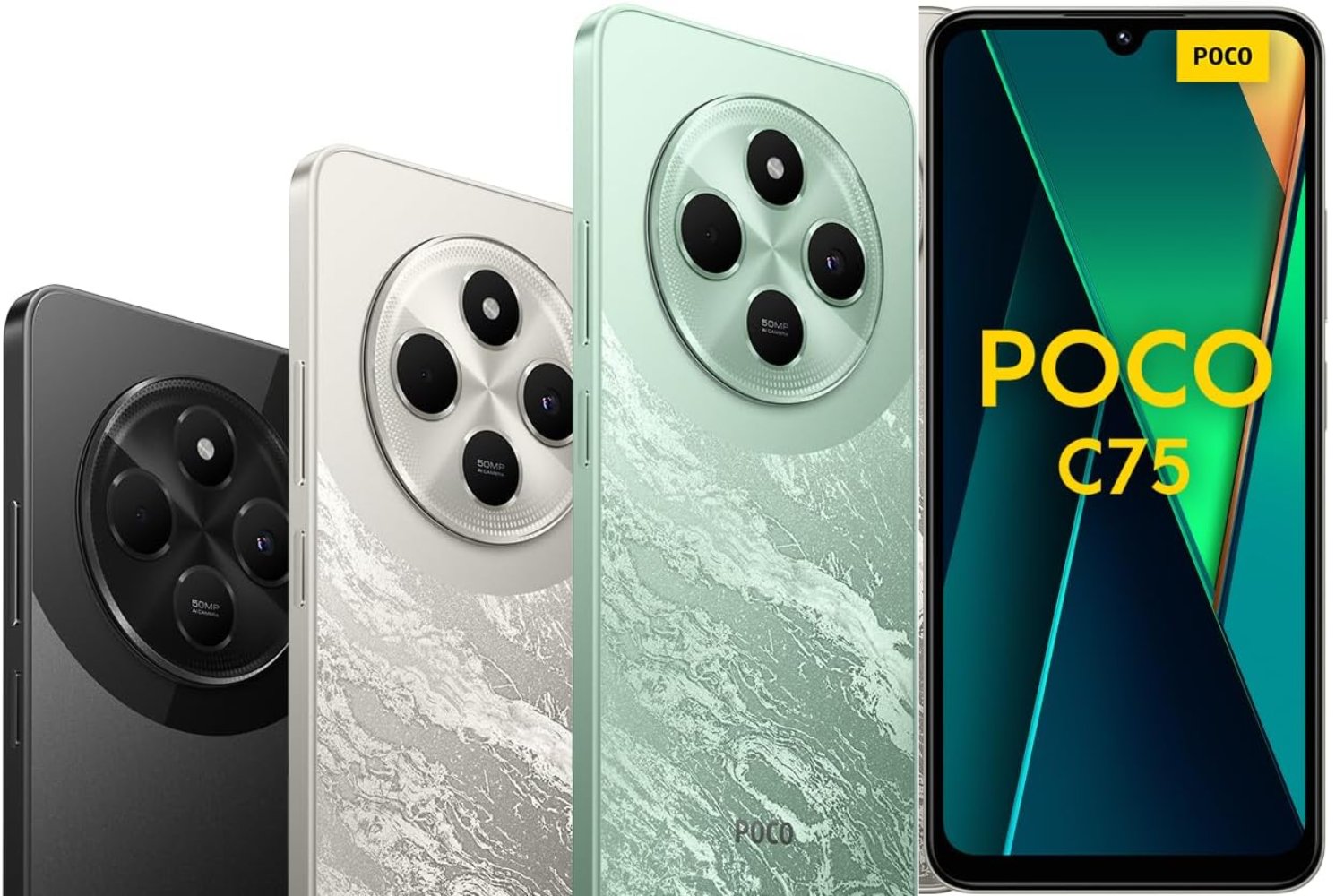 Xiaomi Poco C75 - Smartphone de 8+256GB, Pantalla inmersiva de 6.88” 120Hz, MediaTek Helio G81-Ultra, cámara Dual de 50MP IA, 5160 mAh, Carga rápida de 18W, NFC