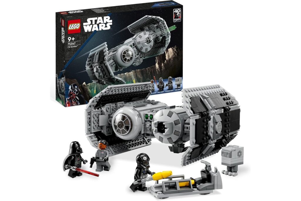 LEGO Star Wars 75347 Bombardero Tie - Maqueta de Caza Estelar para Construir - Droide Gonk y Minifigura de Darth Vader con Espada Láser de Juguete - Regalo para Niños de 9+ Años
