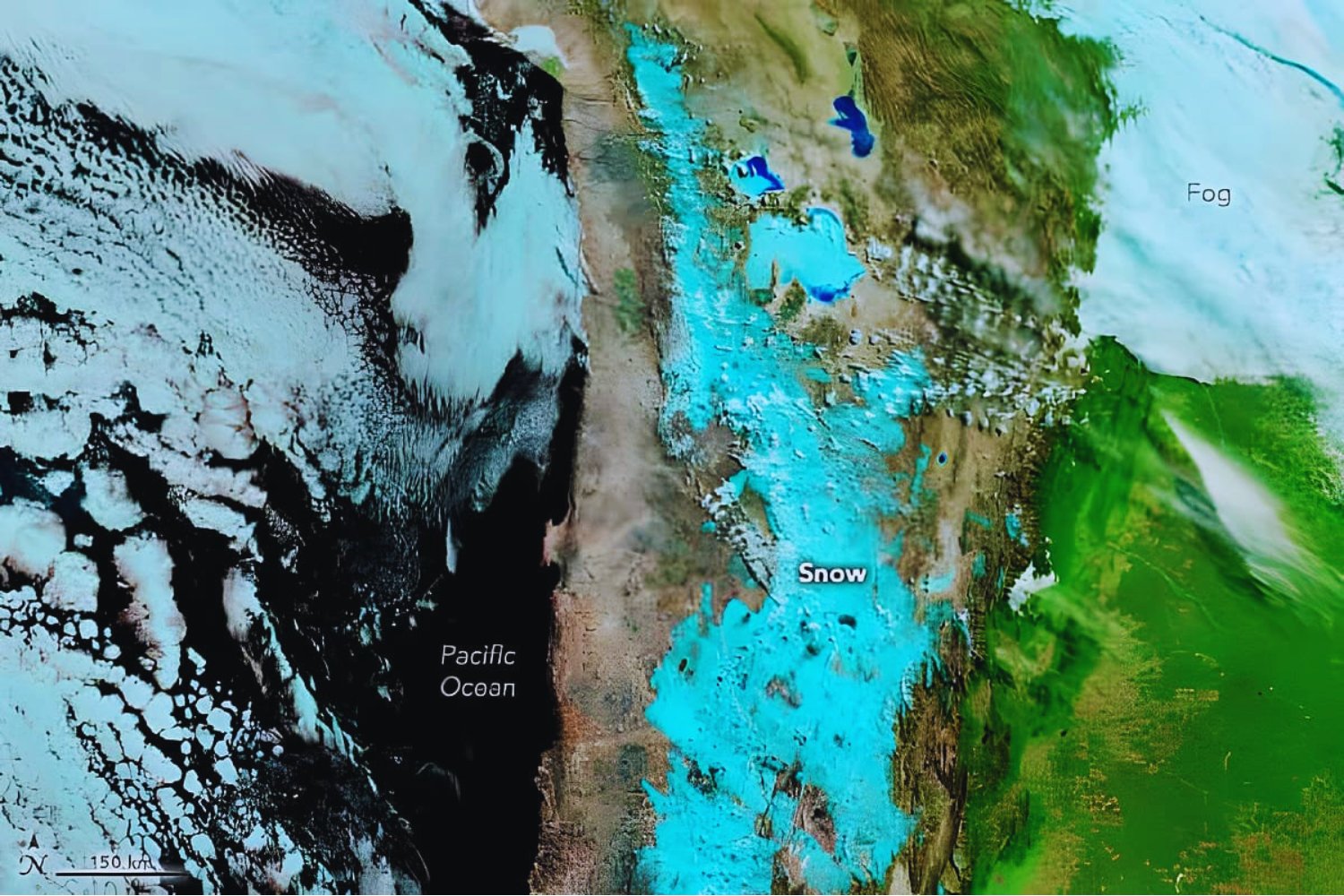 Una nevada imposible: la NASA capta un fenómeno que el desierto de Atacama no veía en una década