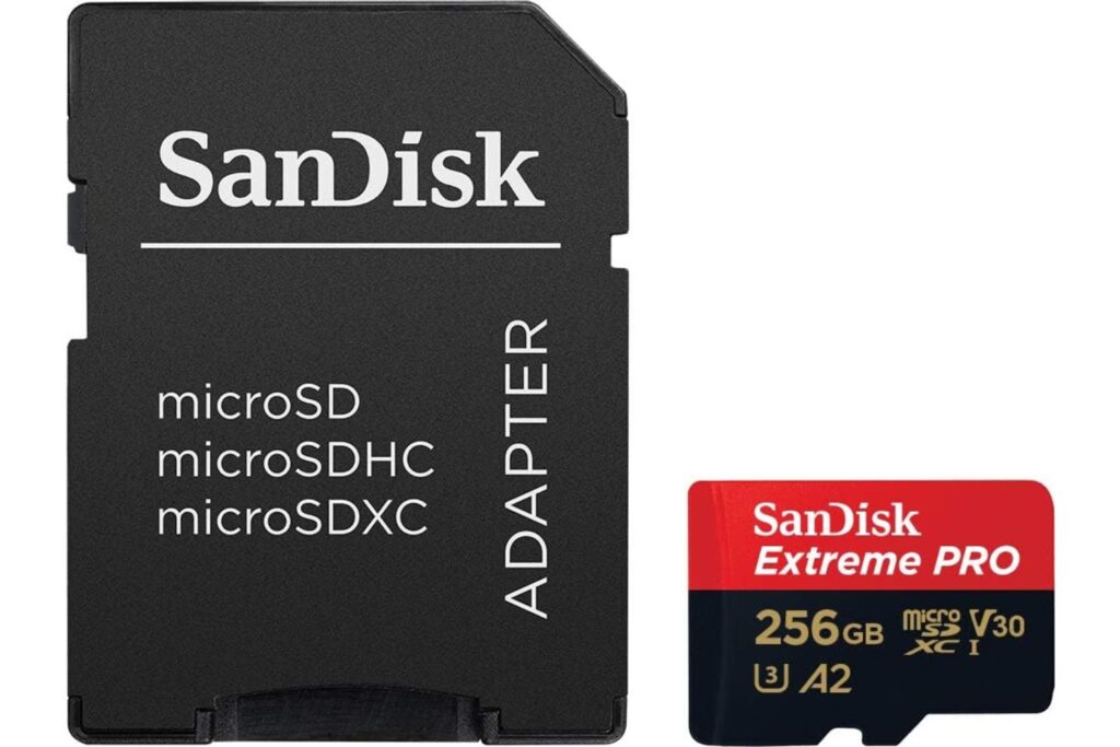SanDisk Extreme PRO Tarjeta Micro SDXC 256 GB + adaptador SD (Para Cámaras de acción, drones, móviles, hasta 200 MB/s) El rendimiento A2, RescuePRO Deluxe, UHS-I, C10 U3 V30