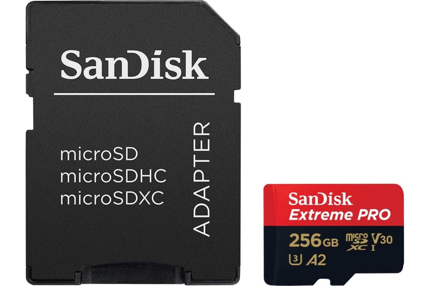 SanDisk Extreme PRO Tarjeta Micro SDXC 256 GB + adaptador SD (Para Cámaras de acción, drones, móviles, hasta 200 MB/s) El rendimiento A2, RescuePRO Deluxe, UHS-I, C10 U3 V30