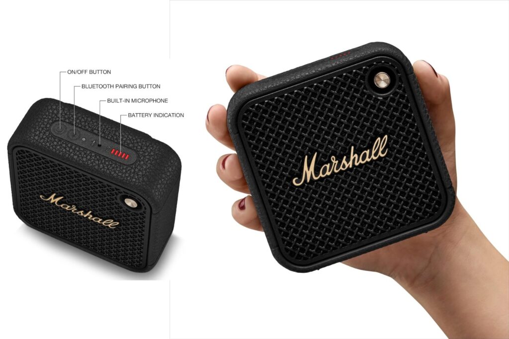 Marshall Willen II Altavoces inalámbricos Bluetooth 17 Horas de reproducción IP67 Carga rápida a Prueba de Agua - Negro y latón