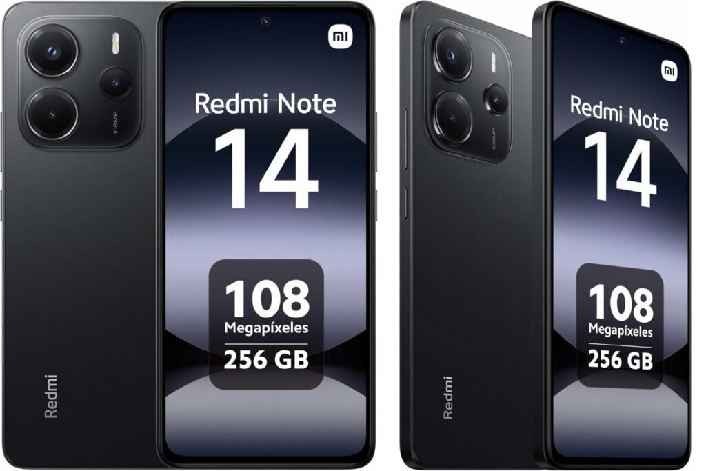 Xiaomi Redmi Note 14 - Smartphone de 8+256GB, Pantalla de 6.67" AMOLED FHD+ 120Hz, MediaTek Helio G99-Ultra, cámara de 108MP, TurboCharge 33W, 5500 mAh, Cargador no Incluido, Negro (Versión ES)
