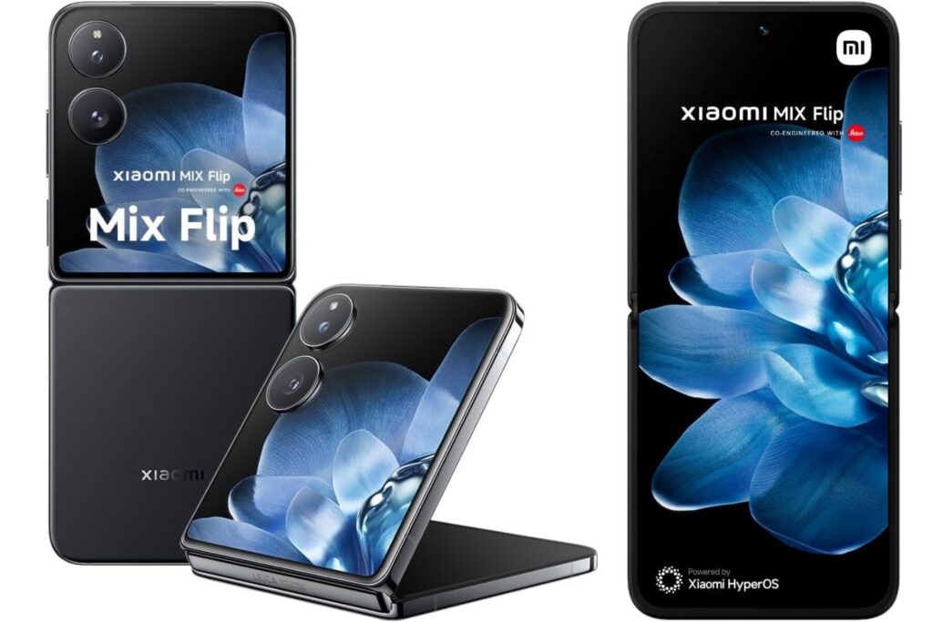 Xiaomi Mix Flip - Smartphone de 12+512GB, Lentes Leica Summilux, Snapdragon 8 Gen 3, Pantalla Exterior de 4,01" e Interior de 6,86" 120Hz, HyperCharge 67W, Cargador Incluido, Negro (Versión ES)