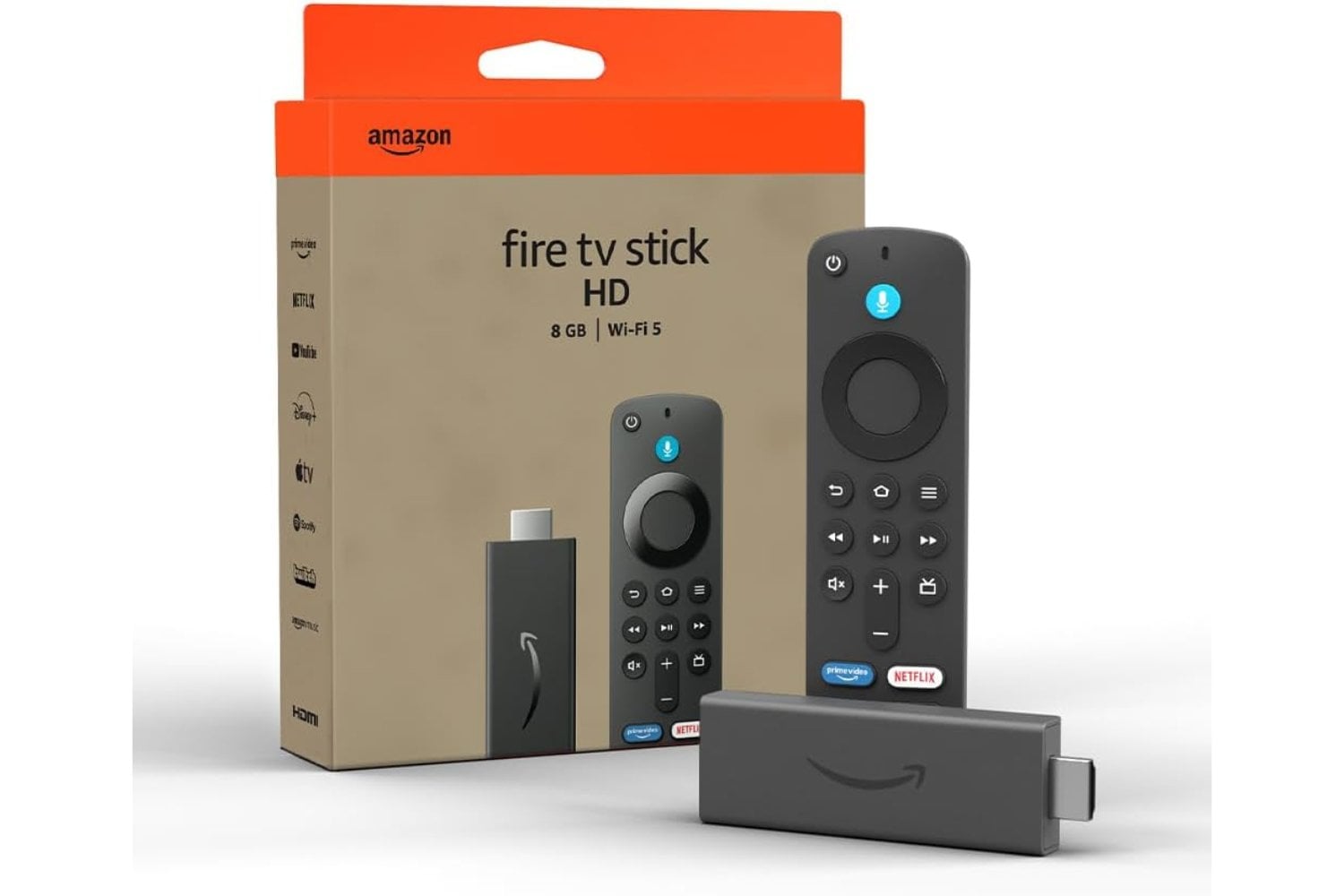 Amazon Fire TV Stick HD (Última generación), con TV en directo gratuita, mando por voz Alexa, controles de Hogar digital y reproducción en streaming HD
