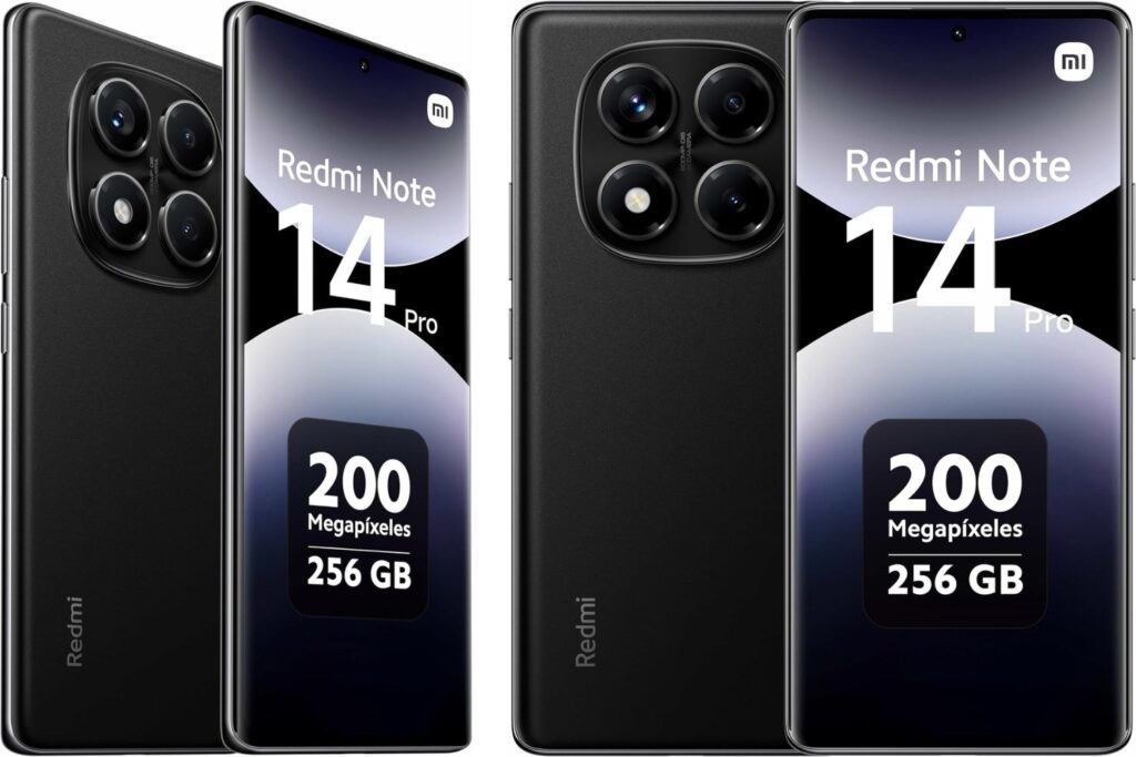 Xiaomi Redmi Note 14 Pro - Smartphone de 8+256GB, Pantalla de 6.67" AMOLED FHD+ 120Hz, MediaTek Helio G100-Ultra, cámara de 200MP, TurboCharge 45W, 5500 mAh, Cargador no Incluido, Negro (Versión ES)