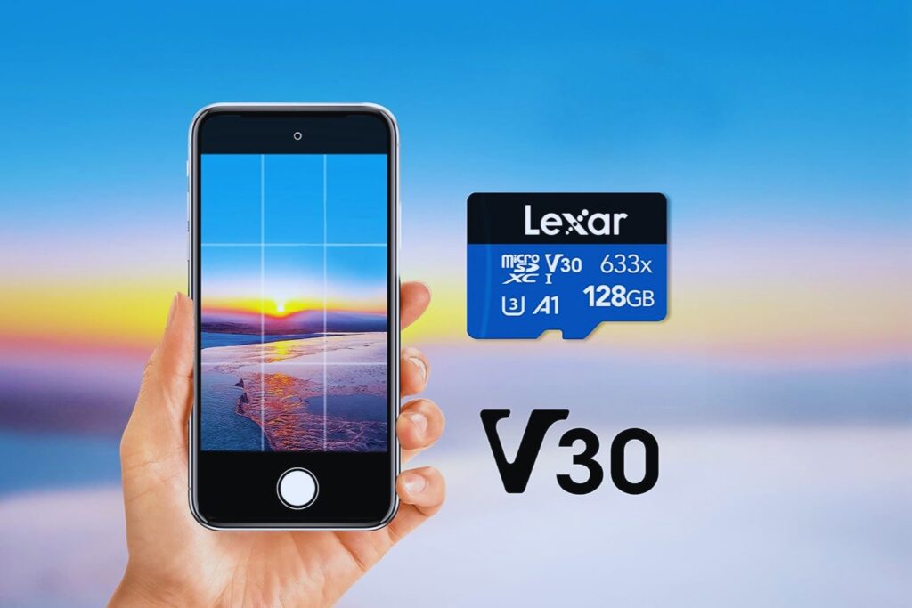Lexar 633x Tarjeta Micro SD 128 GB, Tarjeta Memoria microSDXC UHS-I, con Adaptador SD, hasta 100 MB/s de Lectura, A1, C10, U3, V30, Tarjeta TF para Smartphone, Tablet y Camara IP (LMS0633128G-BNAAA)