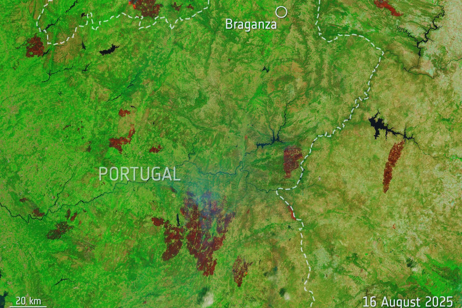 Incendios forestales en la Península Ibérica vistos desde el espacio
