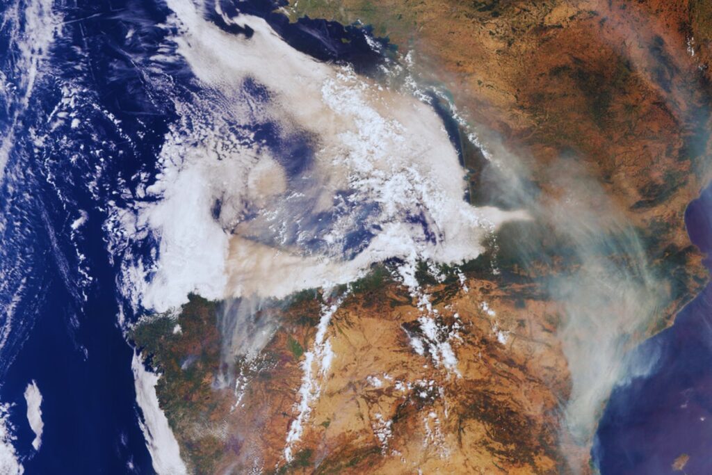 Incendios forestales en la Península Ibérica vistos desde el espacio