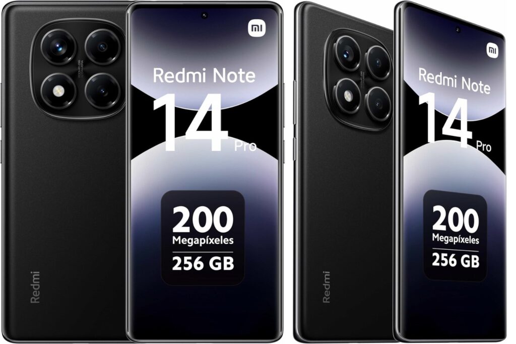 Xiaomi Redmi Note 14 Pro - Smartphone de 8+256GB, Pantalla de 6.67" AMOLED FHD+ 120Hz, MediaTek Helio G100-Ultra, cámara de 200MP, TurboCharge 45W, 5500 mAh, Cargador no Incluido, Negro