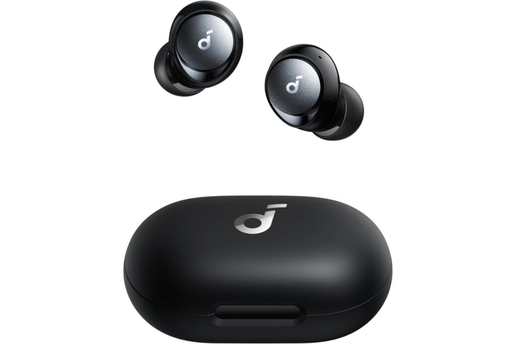 Soundcore by Anker Space A40 Auriculares Inalámbricos Bluetooth Cancelación Ruido Activa Adaptativo, 50H Reproducción Total, Hi-Res Sonido LDAC, Ajuste Cómodo, 6 Mics, Carga inalámbrica, Carga rápida