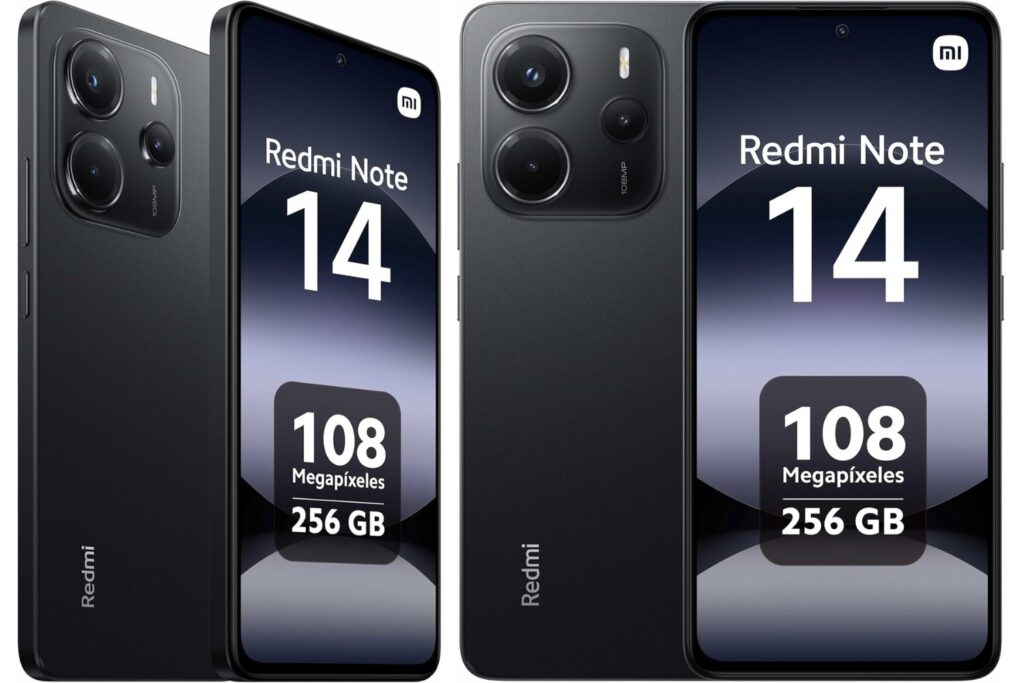 XIAOMI Redmi Note 14 - Smartphone de 8+256GB, Pantalla de 6.67" AMOLED FHD+ 120Hz, MediaTek Helio G99-Ultra, cámara de 108MP, TurboCharge 33W, 5500 mAh, Cargador no Incluido, Negro (Versión ES)