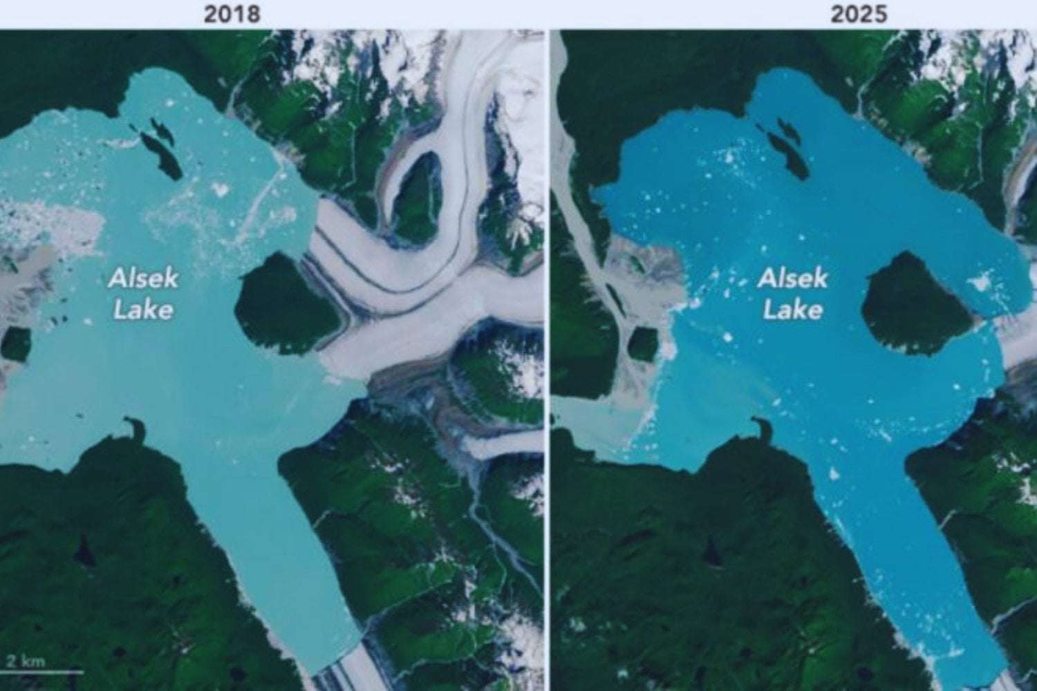 El retroceso del glaciar Alsek en Alaska acaba de revelar algo inesperado: una isla que no existía hace apenas unas décadas