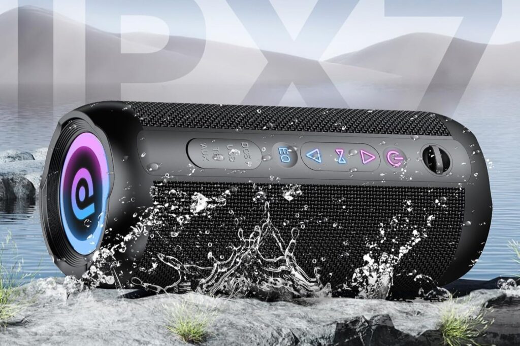 Altavoz Bluetooth portatil 5.4, 30W Altavoz Bluetooth Potente, Doble Graves Speaker, 30H Reproducción, IP7 Impermeable Altavoces, RGB Luces, TWS Emparejamiento, Adecuado Para Exteriores/Fiestas/Viajes