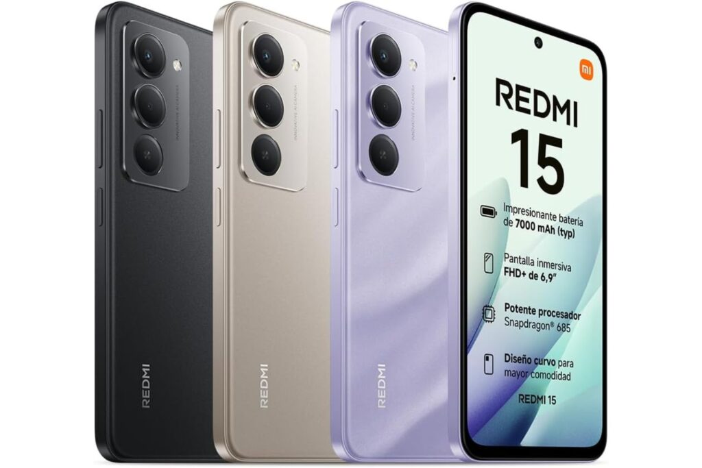 XIAOMI REDMI 15 - Smartphone de 8+256GB, Cámara Dual de 50MP con AI, Pantalla inmersiva de 6,9” FHD+, Snapdragon 685, Carga rápida de 33W, Cargador no Incluido, Gris (Versión ES)