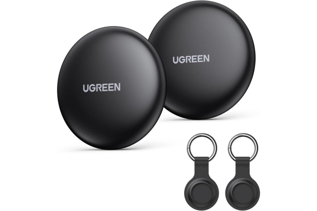 UGREEN FineTrack Mini Tag Localizador Bluetooth SmartTag Tracker Soporte iOS Batería de 18 Meses Rastreador Compatible con Find My para Llaves Equipaje Cartera Bicicleta Mochila Bolso(2 Piezas)