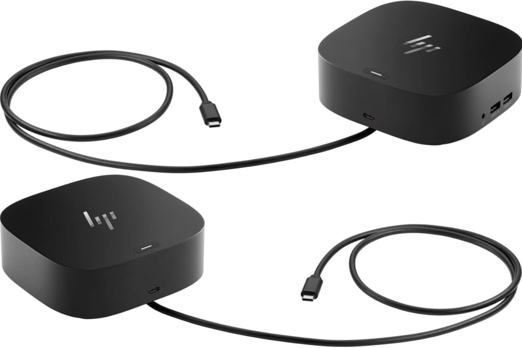 HP G5 HUB Docking Station Multipuerto con Cable Combo - (Puerto USB-C, VGA, HDMI, RJ45, Puerto de Adaptador de CA, Combo Audio Jack, DisplayPort, Windows 10,11, MacOS y Chrome OS ) Color Negro