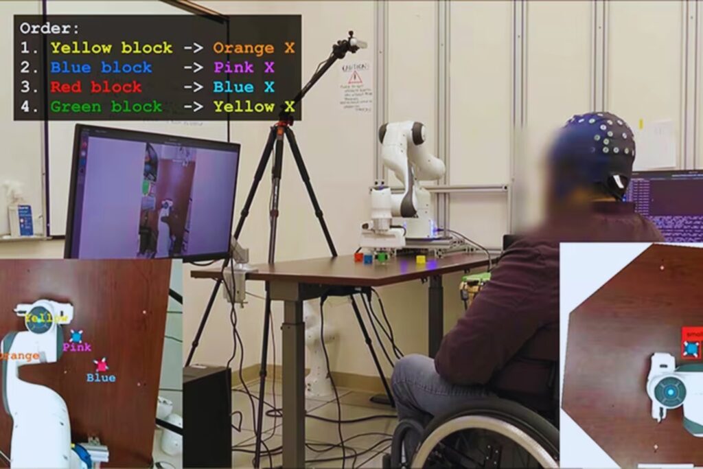 Adiós a los chips en el cerebro: la UCLA consigue mover un brazo robótico con la mente usando solo un gorro de electrodos