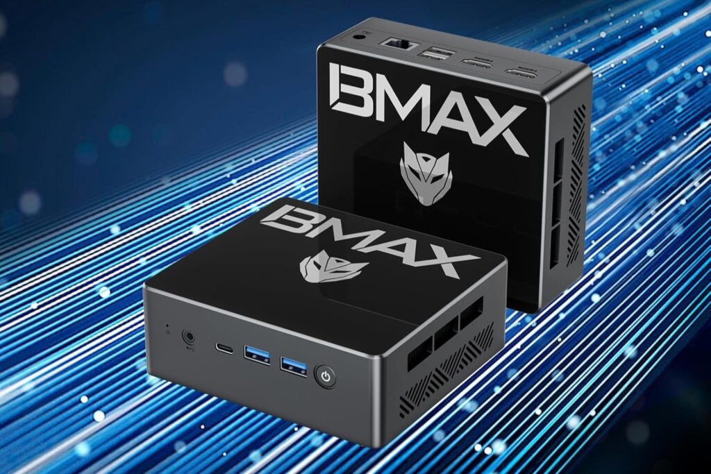 BMAX Mini PC, 2025 Intel Twin Lake N150 (Beat Ν97/N100,hasta 3.6GHz) 16GB RAM 512GB M.2 SSD, Mini Ordenador de Sobremesa,W-11 Pro,4K@60Hz Triple Pantalla Doble HDMI, Type-C, WiFi 5, Bluetooth 5.0