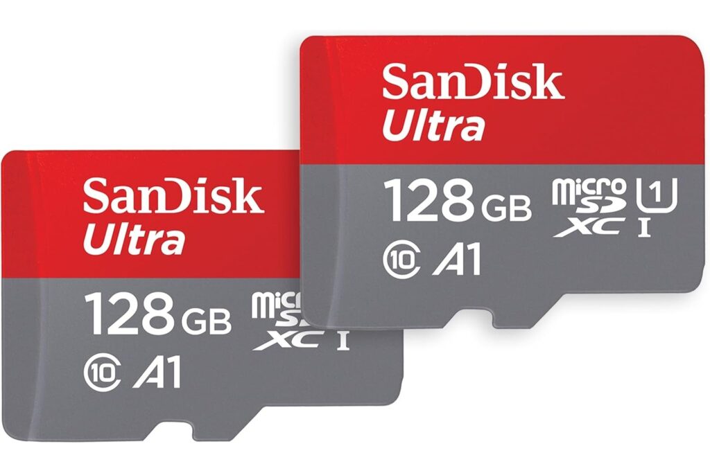 SanDisk 128 GB Ultra microSDX con adaptador SD, hasta 140 MB/S, Rendimiento de apps A1, UHS-1 Clase 10 U1