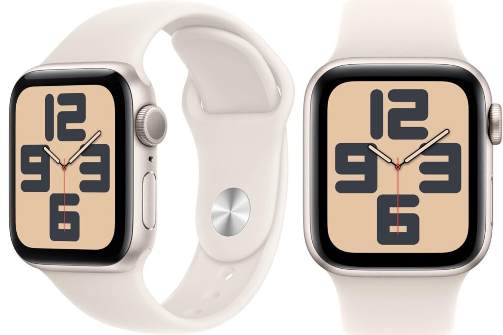 Apple Watch SE de 2.ª generación GPS Smartwatch con Caja de Aluminio en Blanco Estrella de 40 mm y Correa Deportiva Blanco Estrella - Talla S/M. Monitores de entreno y sueño y Resistencia al Agua