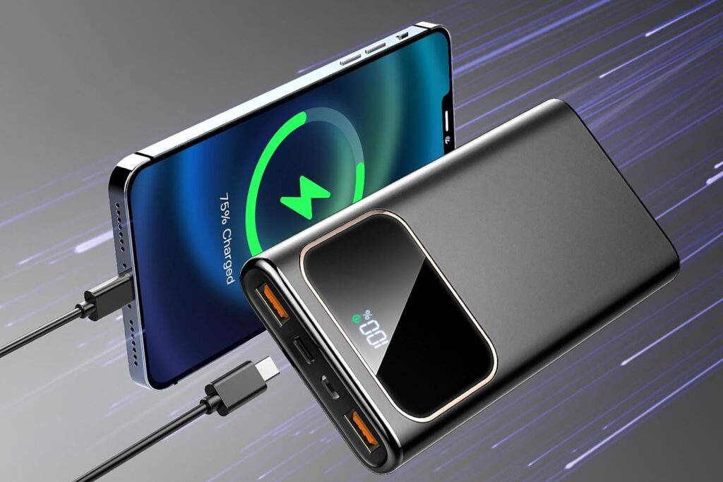 2025 External Battery Power Bank Fast Charging, 22.5W Bateria Externa Carga Rapida 10000mAh Cargador Portatil con Entrada y Salida USB C, Patalla LED para iPhone Pro MAX Plus Mini, para Samsung
