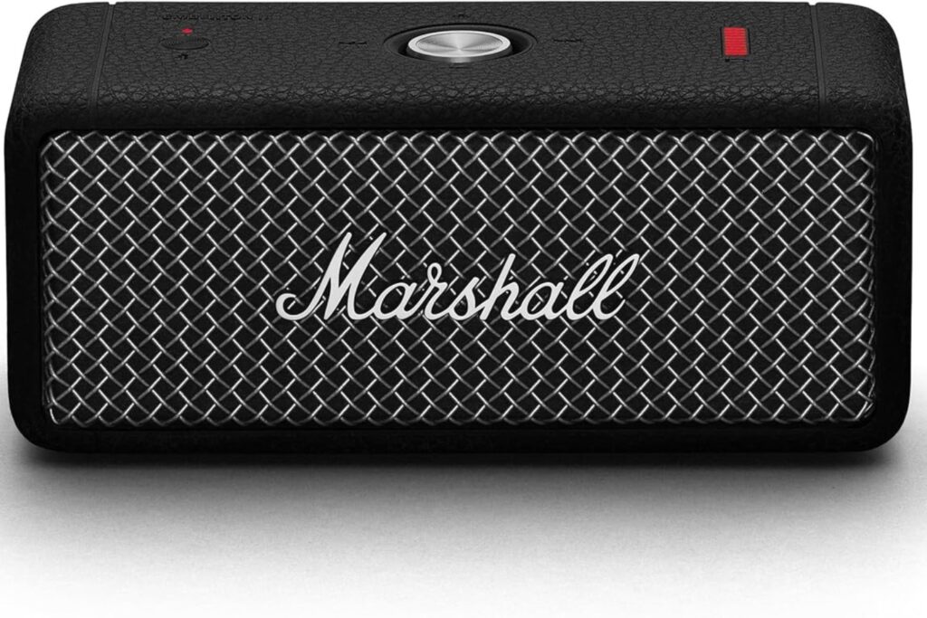 Marshall Emberton II Altavoces Bluetooth portátiles, inalámbricos, Emparejables, IP67 Resistentes al Polvo y al Agua, Encima de 30 Horas de Tiempo de reproducción - Negro y Acero