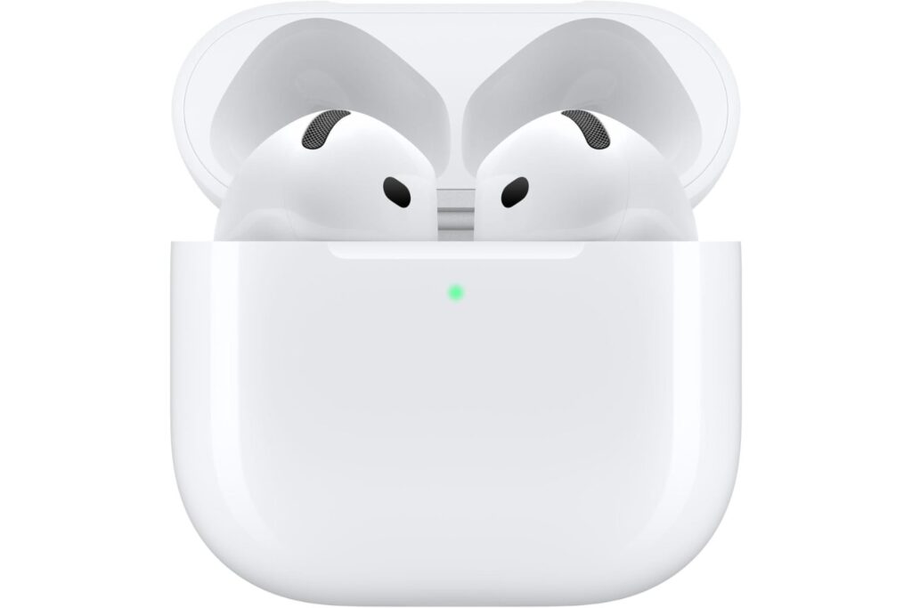 Apple AirPods 4, Auriculares inalámbricos, Bluetooth, con Audio Espacial Personalizado, Resistentes al Agua y el Sudor, Estuche de Carga USB-C, Chip H2 y hasta 24 Horas de autonomía
