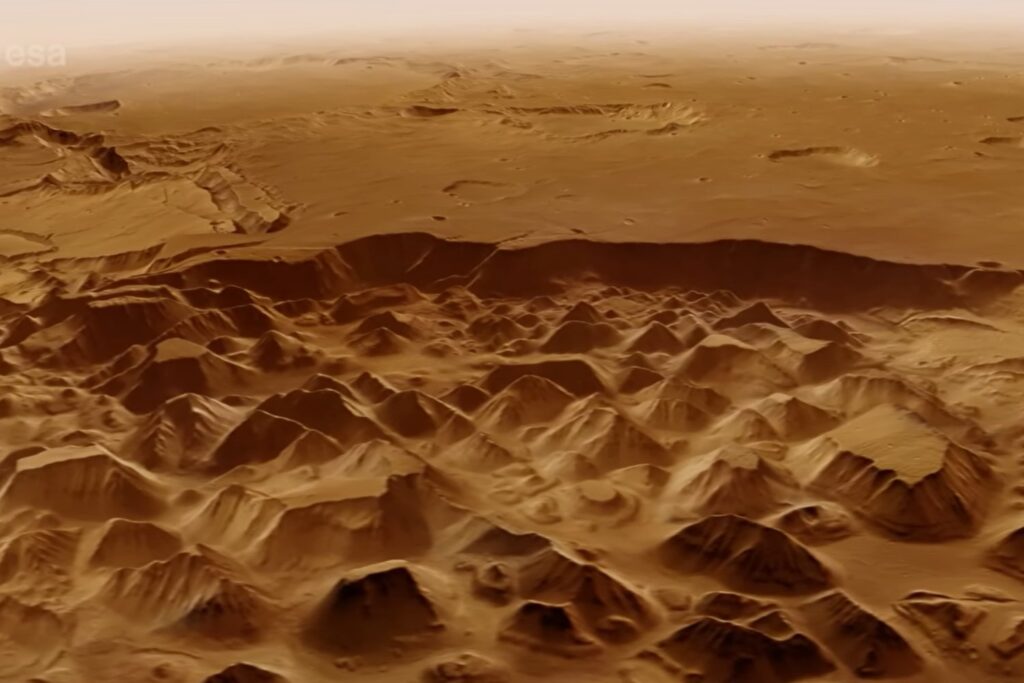 Revelan imágenes inéditas en 3D que exponen huellas de antiguos océanos marcianos. La ESA reconstruye cómo el agua cambió Marte para siempre