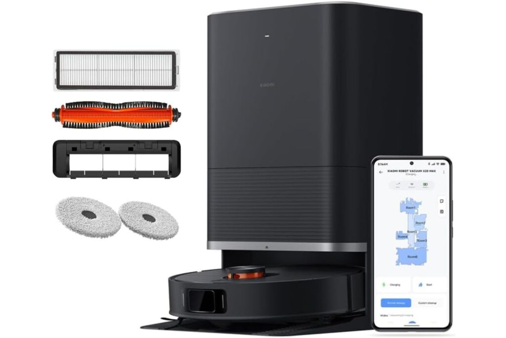 XIAOMI Robot Vacuum X20 MAX - Robot Aspirador y fregasuelos con Sistema Inteligente de navegación láser (LDS), succión de 8000 Pa, rutas de Limpieza en Zigzag, Negro (Versión ES)