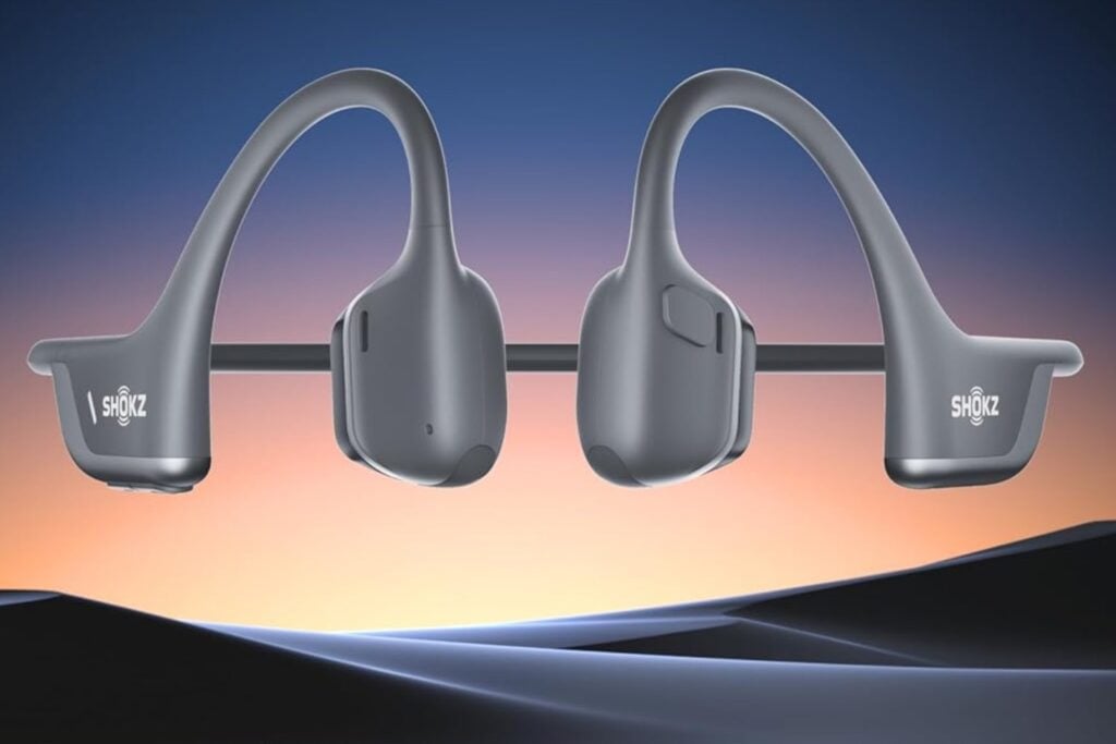 SHOKZ OpenRun Pro 2 Auriculares Deportivos de Conducción Ósea, Inalámbricos Bluetooth 5.3, Micrófonos con Cancelación de Ruido, Resistente al Agua IP55, 12h Reproducción, Carga Rápida USB-C