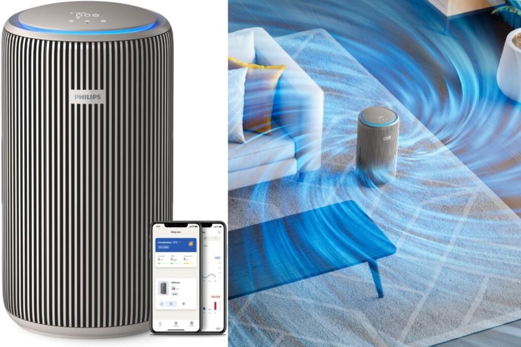 Philips PureProtect Serie 3200: Purificador de aire inteligente, HEPA y filtro de carbón activo, CADR 500 m³/h para 130 m², ultrasilencioso, captura el 99,97% de alérgenos, App conectada (AC3210/12)