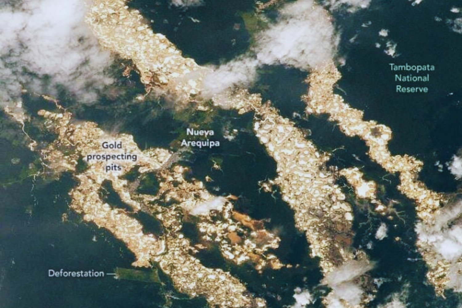 Los “ríos de oro” que brillan en la selva peruana. Una imagen hermosa que esconde una tragedia ambiental