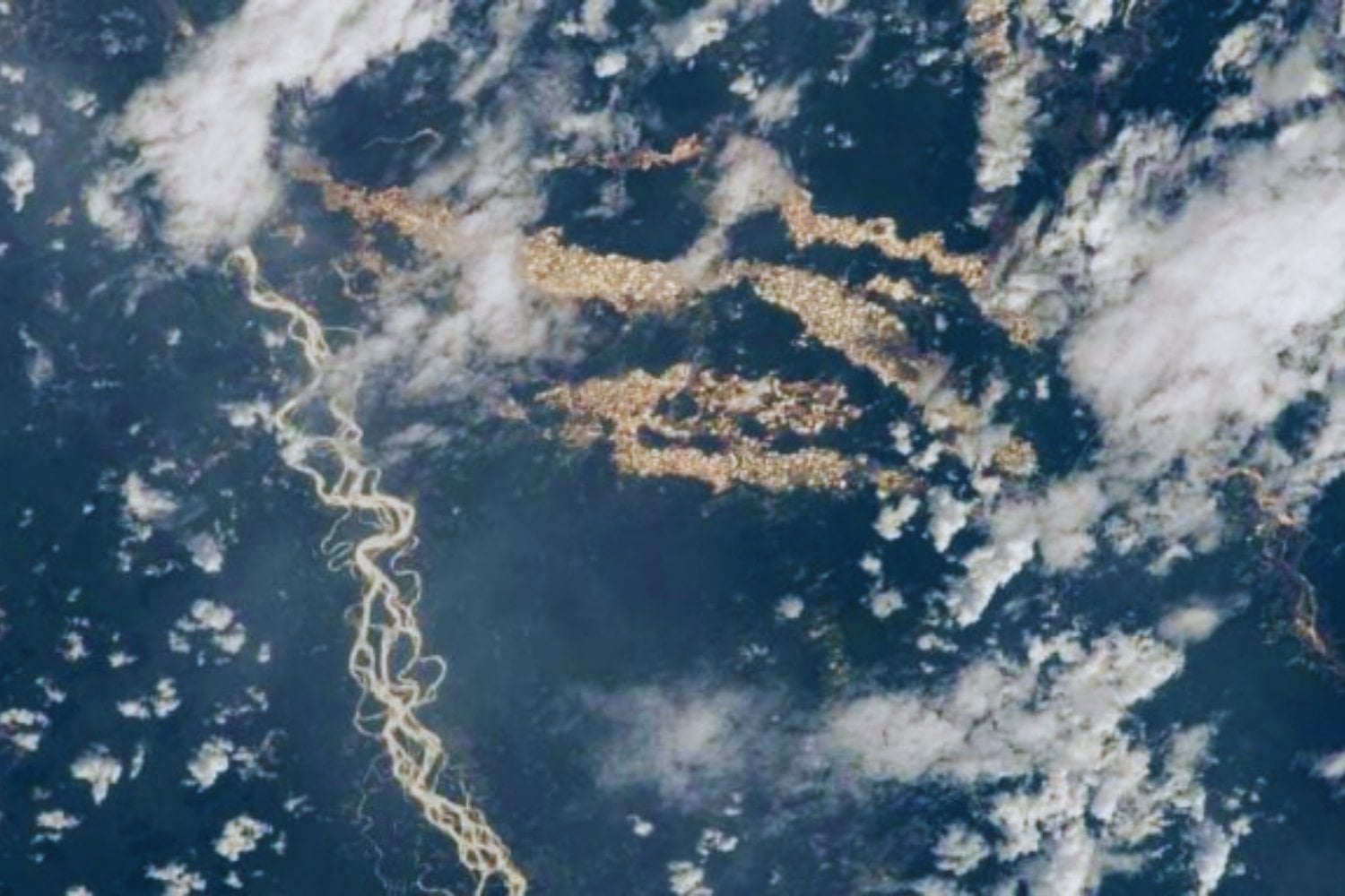 Los “ríos de oro” que brillan en la selva peruana. Una imagen hermosa que esconde una tragedia ambiental