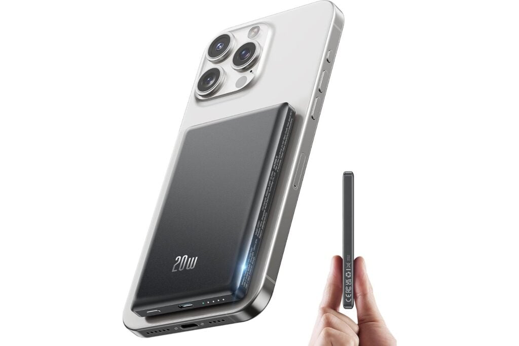 Power Bank para Magsafe, Slim Bateria Portatil iPhone 16, 5000mah 20w PD Inalámbrico Bateria Externa Carga Rapida, Cargador Portátil iPhone Input & Output Powerbank Magnético iPhone 17/16/15/14/13/12