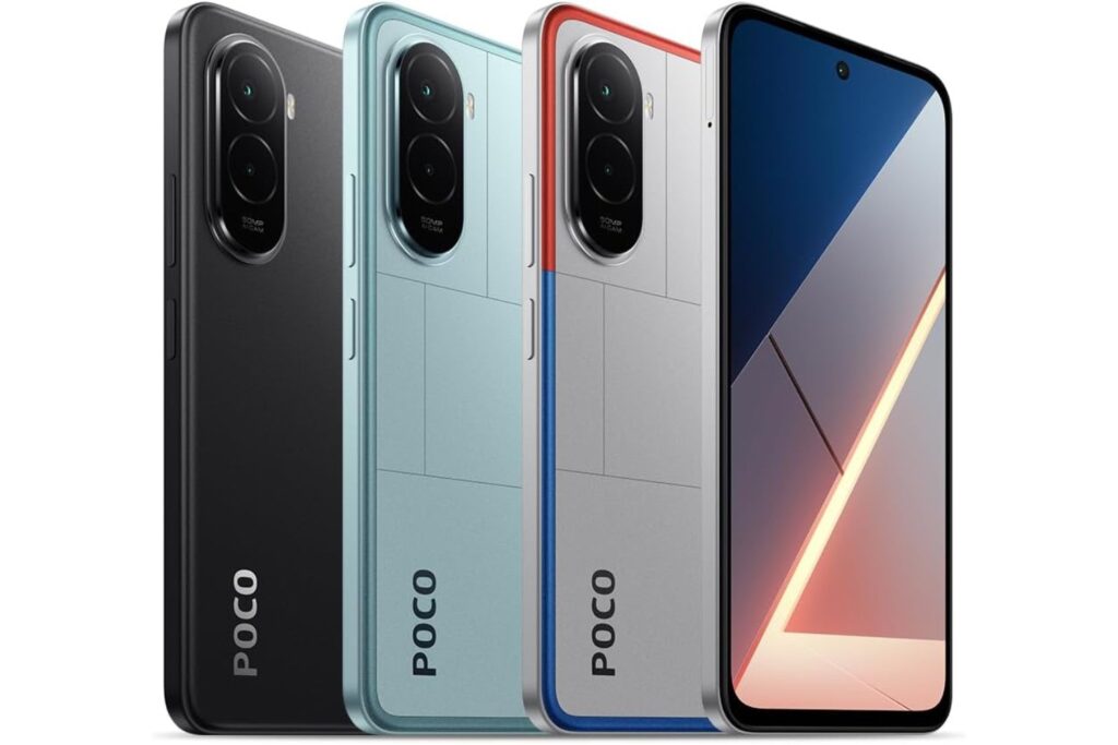XIAOMI POCO M7 - Smartphone de 8+256GB, Cámara Dual de 50MP con AI, Pantalla inmersiva de 6,9” FHD+, Snapdragon 685, Carga rápida de 33W y Reversible de 18W, Cargador no Incluido, Plata (Versión ES)