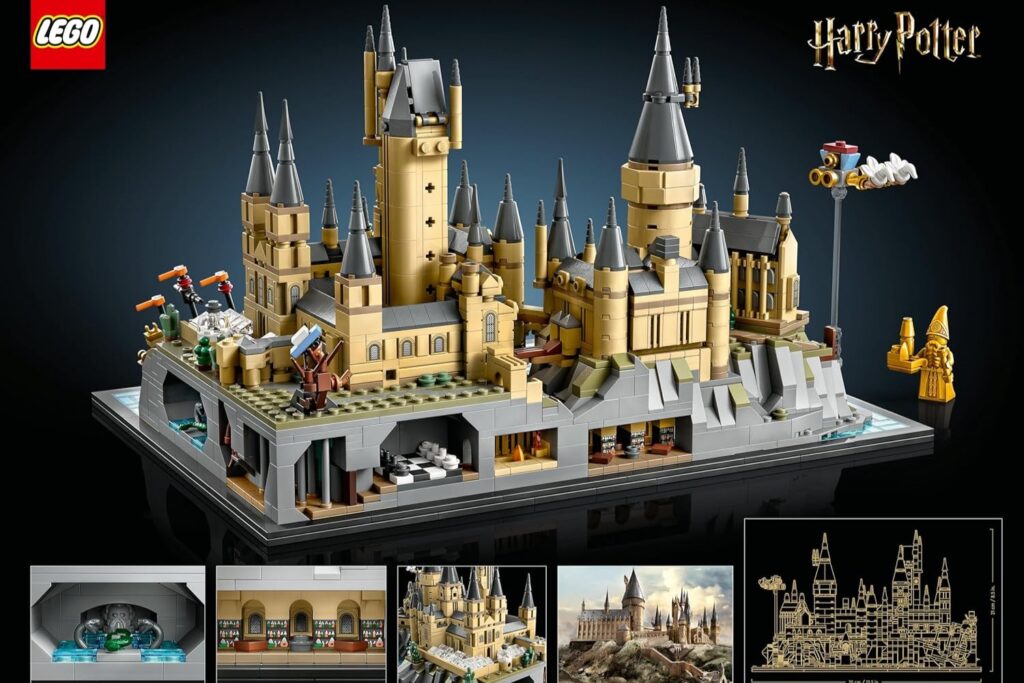 LEGO 76419 Harry Potter Castillo y Terrenos de Hogwarts, Set con Lugares Emblemáticos: Torre de Astronomía, Gran Comedor, Cámara de los Secretos y más, Maqueta de Exposición para Fans Adultos